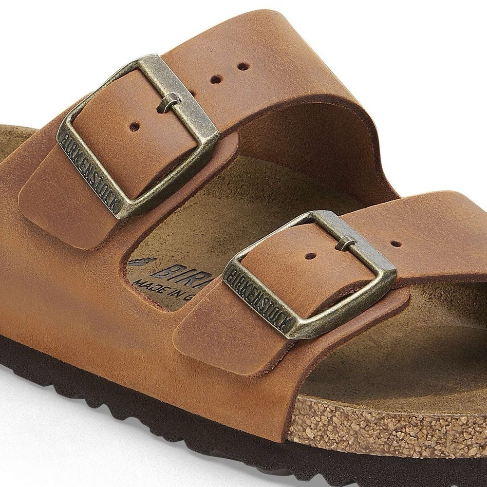 New Birkenstock Arizona Oiled Leather Sandals Sz 41 Cognac Models 102827 NIB - Picture 4 of 11